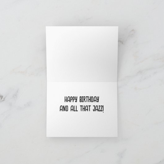 Fijne verjaardag en al die Jazz! Cat Saxofoon Feestdagen Kaart (Binnen)