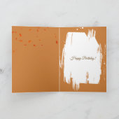 Fijne verjaardag en Herfst rode koffiebeker Kaart (Binnen)