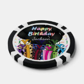 Fijne verjaardag feest viering pokerchips (Enkel)