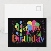 Fijne verjaardag, feestelijke verjaardag, feestdagenkaart (Voorkant / Achterkant)