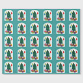 Fijne verjaardag, fijne kerst! cadeaupapier (Vlak)