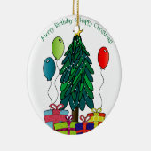 Fijne verjaardag, fijne kerst! keramisch ornament (Rechts)