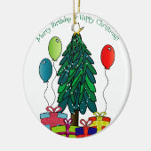 Fijne verjaardag, fijne kerst! keramisch ornament (Links)