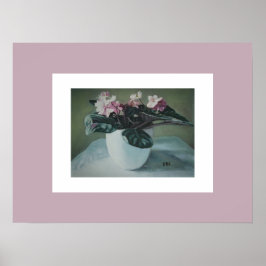 Fijne verjaardag fijne roze bloemen poster