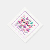 Fijne verjaardag Flamingo's Servet (Hoek)