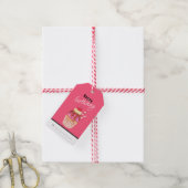 Fijne verjaardag, Fun Pink Cupcake Gift Labels Cadeaulabel (Met Touw)