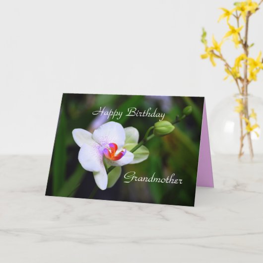 Fijne verjaardag grootmoeder Orchidee Card Kaart (Gele Bloem)