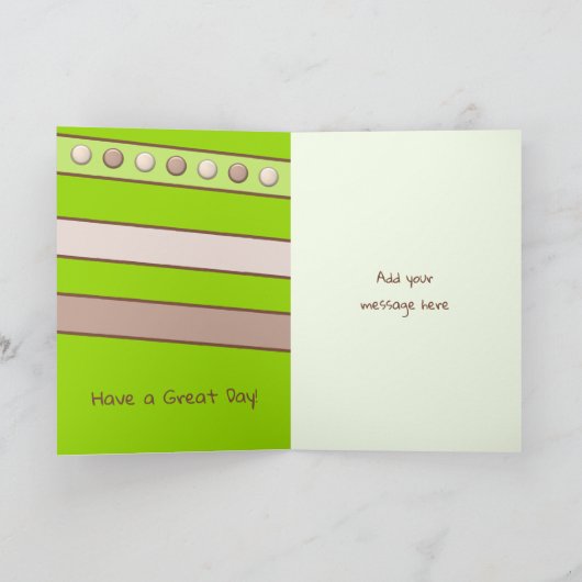 Fijne verjaardag Grootzoon groen en bruine foto Kaart (Binnen)