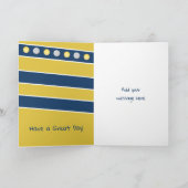 Fijne verjaardag Grootzoon marine en gouden foto Kaart (Binnen)