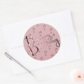 "Fijne verjaardag!" Handgeschreven met balletschoe Ronde Sticker (Envelop)