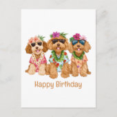 Fijne verjaardag Hawaiaanse Goldendoodle honden Briefkaart (Voorkant)