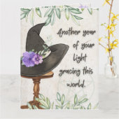 Fijne verjaardag, heks! kaart (Gele Bloem)