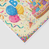 Fijne verjaardag heldere luid blanco kaart tissuepapier (Detail)