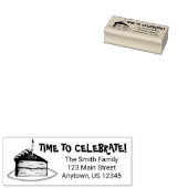 Fijne verjaardag het Adres van de Plak van de Dak Rubberstempel (Gestempeld)