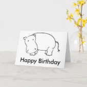 Fijne verjaardag Hippo kaart. Kaart (Gele Bloem)
