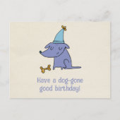 Fijne verjaardag, hond, met feesthoed  briefkaart (Voorkant)