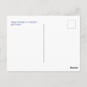 Fijne verjaardag hond met feesthoedje  briefkaart (Achterkant)