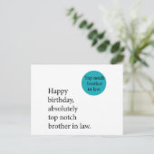Fijne verjaardag hooggravende broer in de wet gewe briefkaart (Staand voorkant)