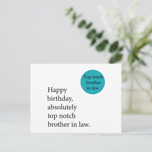 Fijne verjaardag hooggravende broer in de wet gewe briefkaart (Staand voorkant)