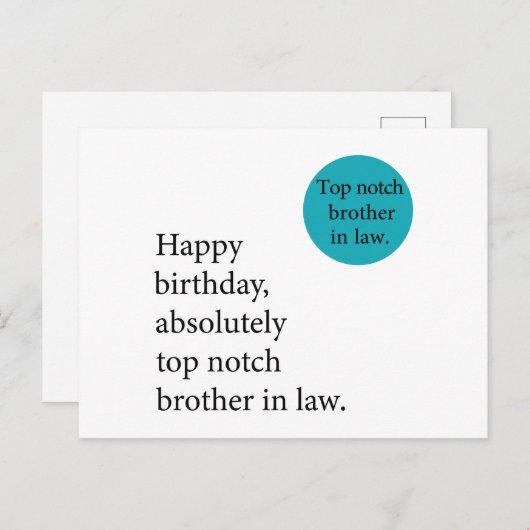 Fijne verjaardag hooggravende broer in de wet gewe briefkaart (Voorkant / Achterkant)