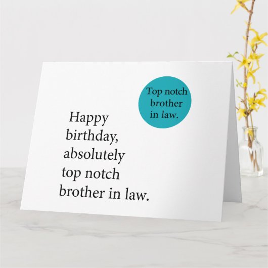 Fijne verjaardag hooggravende broer in de wet gewe kaart (Gele Bloem)