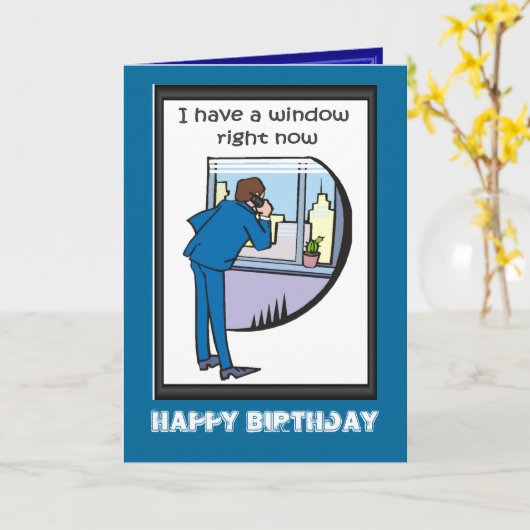 Fijne verjaardag, ik heb een raam kaart (Gele Bloem)