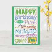 FIJNE "VERJAARDAG" JE BENT MEER DAN FANTASTISCH! KAART (Gele Bloem)