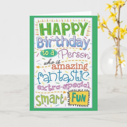 FIJNE "VERJAARDAG" JE BENT MEER DAN FANTASTISCH! KAART (Gele Bloem)