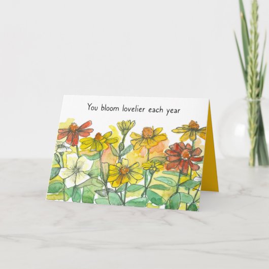 Fijne verjaardag, je ziet er elk jaar mooier uit kaart (Voorkant)