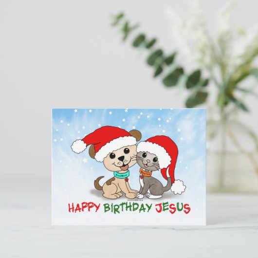 Fijne verjaardag Jezus Briefkaart (Staand voorkant)