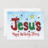 Fijne verjaardag Jezus Briefkaart (Voorkant / Achterkant)