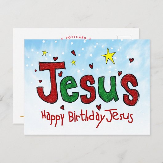 Fijne verjaardag Jezus Briefkaart (Voorkant / Achterkant)