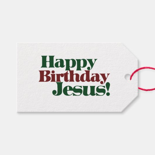 Fijne verjaardag Jezus, het is Kerstmis Cadeaulabel (Voorkant (Horizontaal))