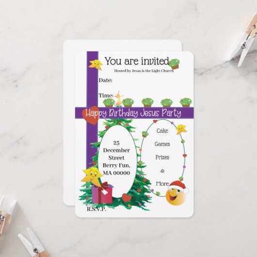 Fijne verjaardag, Jezus Kaart (Voorkant / Achterkant in situ)