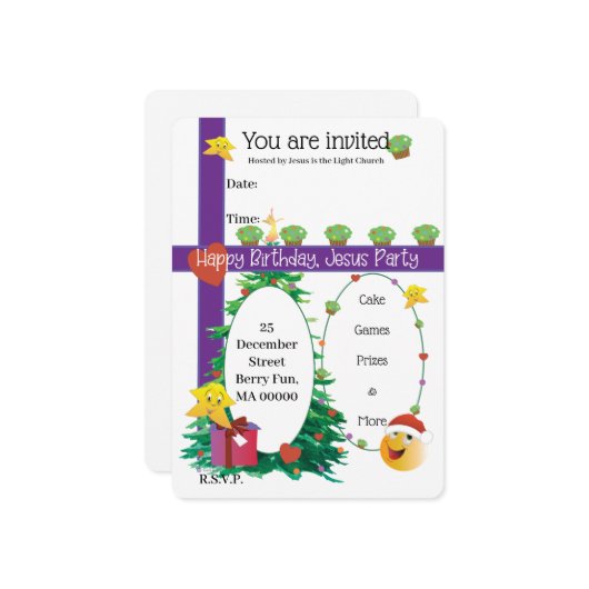 Fijne verjaardag, Jezus Kaart (Voorkant / Achterkant in situ)