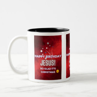 Fijne verjaardag Jezus! kerstcadeau Tweekleurige Koffiemok