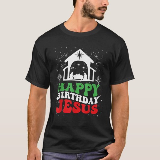 Fijne verjaardag Jezus T-shirt (Voorkant)