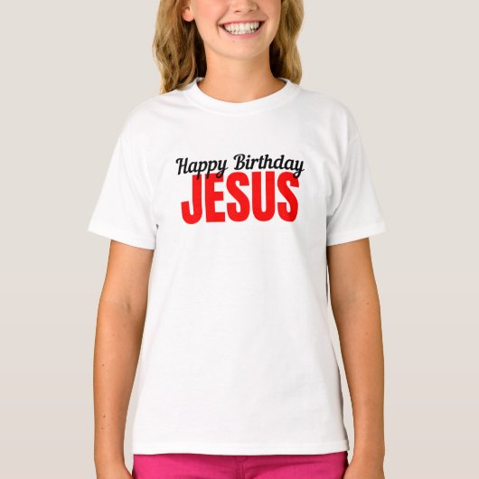 Fijne verjaardag Jezus T-shirt (Voorkant)