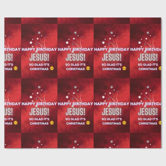 Fijne verjaardag Jezus! Zo blij dat het Kerstmis i Cadeaupapier (Vlak)