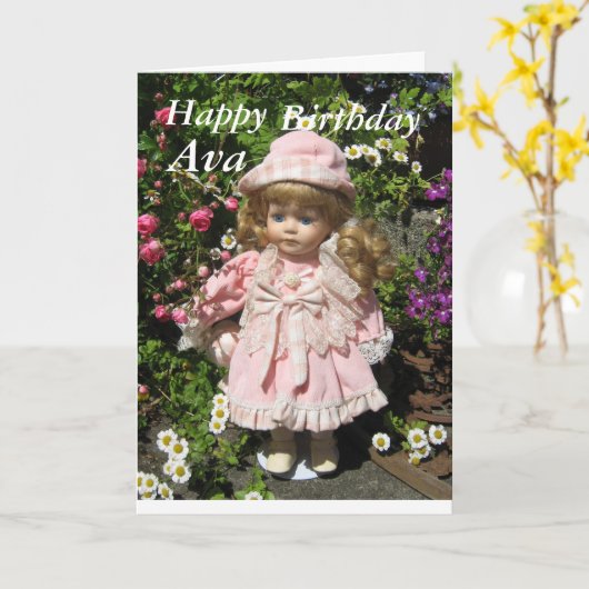 Fijne verjaardag kaart (Gele Bloem)