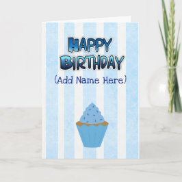 Fijne verjaardag Kaart Blue Cupcake