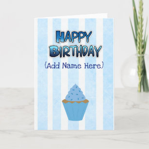 Fijne verjaardag Kaart Blue Cupcake