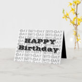 Fijne verjaardag kaart. Zwart-wit geometrisch Kaart (Gele Bloem)