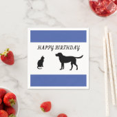 Fijne verjaardag kat en hondenluiers servet (Insitu)