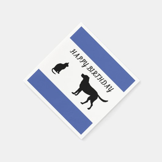 Fijne verjaardag kat en hondenluiers servet (Hoek)