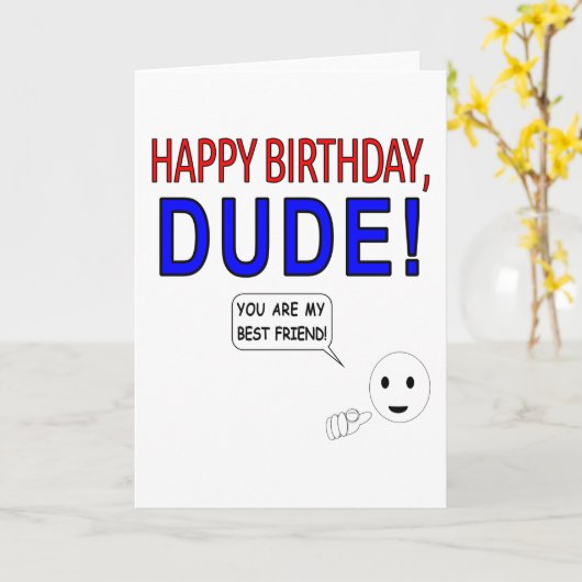 Fijne verjaardag, kerel kaart (Gele Bloem)