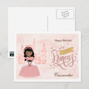 Fijne verjaardag, kleine prinses. Aangepaste naam Briefkaart