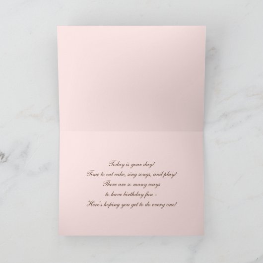 Fijne verjaardag, kleine prinses. Aangepaste naam  Kaart (Binnen)