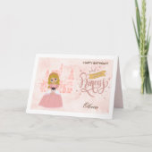 Fijne verjaardag, kleine prinses. Aangepaste naam  Kaart (Voorkant)