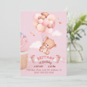 "Fijne verjaardag, kleine!" Teddy, ballonnen dag Kaart (Staand voorkant)